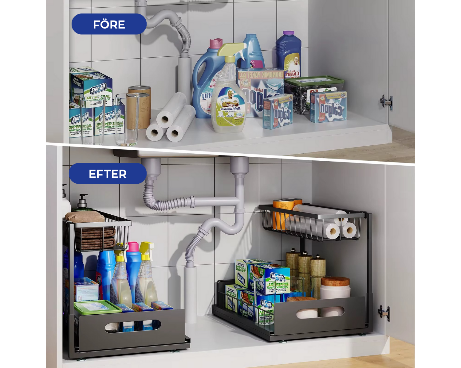 SkåpHavn™ – Smart förvaring för badrum, kök & underskåp